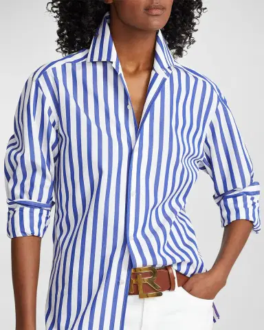 Ralph Lauren Collection Capri Relaxed Fit Striped Cotton Shirt | Thumbnail 6 Ralph Lauren Collection Capri Relaxed Fit Striped Cotton Shirt | Thumbnail 6