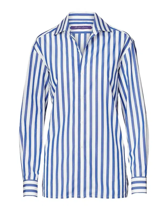 Ralph Lauren Collection Capri Relaxed-Fit Striped Cotton Shirt