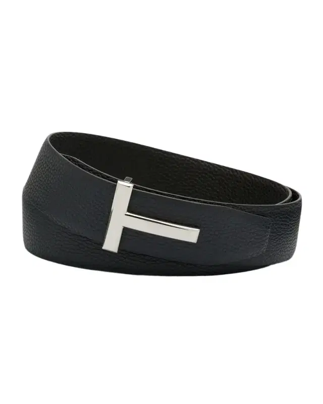 TOM FORD Men 's Signature T Reversible Leather Belt