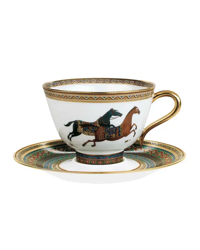 Hermes Cheval D 'Orient Tea Cup & Saucer