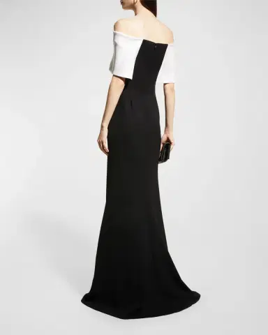 Lela Rose Off-the-Shoulder Two-Tone Gown | Thumbnail 6 Lela Rose Off-the-Shoulder Two-Tone Gown | Thumbnail 6