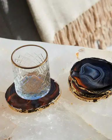 Anna New York Midnight Agate Lumino Coasters, 4-Piece Set | Thumbnail 3