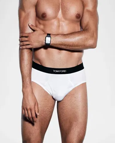 Tom Ford Men's Jacquard Logo Cotton Briefs | Thumbnail 2