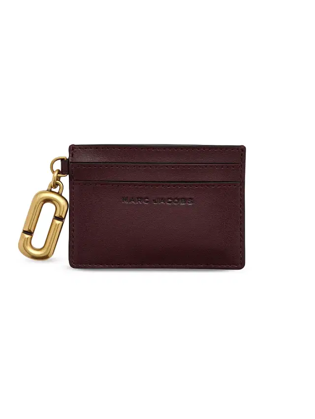 Marc Jacobs Women's Pop J Leather Card Case - Dark Port