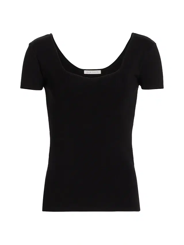 Elie Tahari Women's The Valentina Rib-Knit Top - Noir