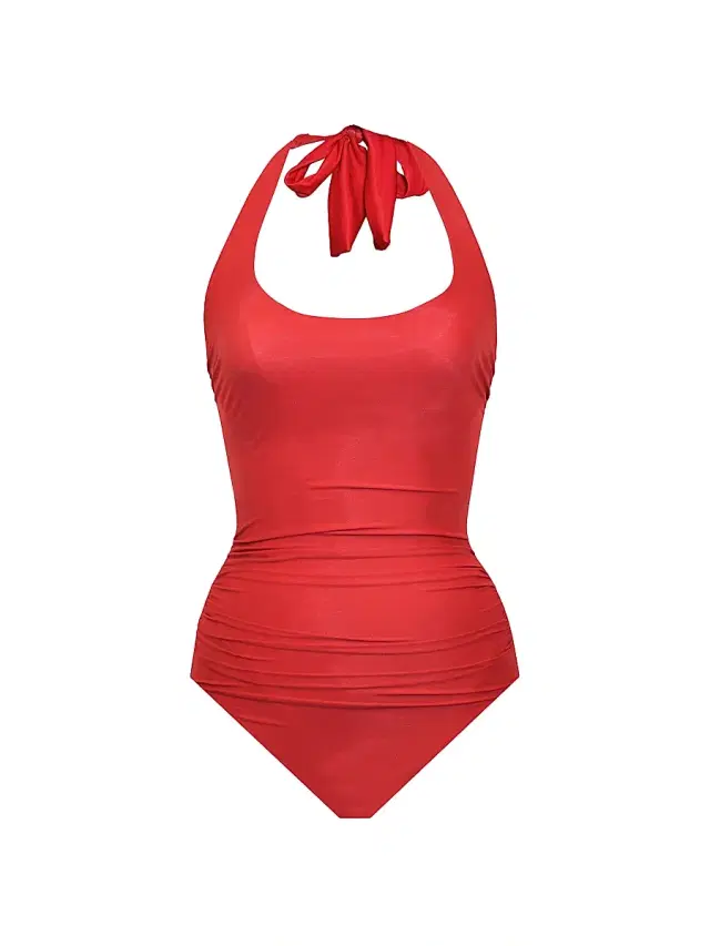 Miraclesuit Swim Women's Rock Solid Utopia Halter One-Piece Swimsuit - Cayenne