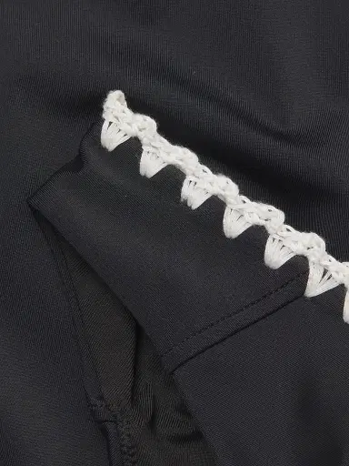 Ramy Brook Women's Iliana Crochet-Trimmed Bikini Bottom - Black White Crochet - Size XL | Thumbnail 6 Ramy Brook Women's Iliana Crochet-Trimmed Bikini Bottom - Black White Crochet - Size XL | Thumbnail 6
