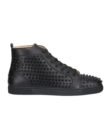Christian Louboutin Men's Louis Mid-Top Spiked Leather Sneakers | Thumbnail 1