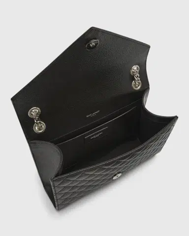Saint Laurent Envelope Triquilt Medium YSL Shoulder Bag in Grained Leather | Thumbnail 3 Saint Laurent Envelope Triquilt Medium YSL Shoulder Bag in Grained Leather | Thumbnail 3