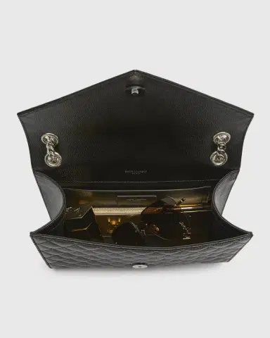 Saint Laurent Envelope Triquilt Medium YSL Shoulder Bag in Grained Leather | Thumbnail 8 Saint Laurent Envelope Triquilt Medium YSL Shoulder Bag in Grained Leather | Thumbnail 8
