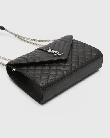 Saint Laurent Envelope Triquilt Medium YSL Shoulder Bag in Grained Leather | Thumbnail 10 Saint Laurent Envelope Triquilt Medium YSL Shoulder Bag in Grained Leather | Thumbnail 10