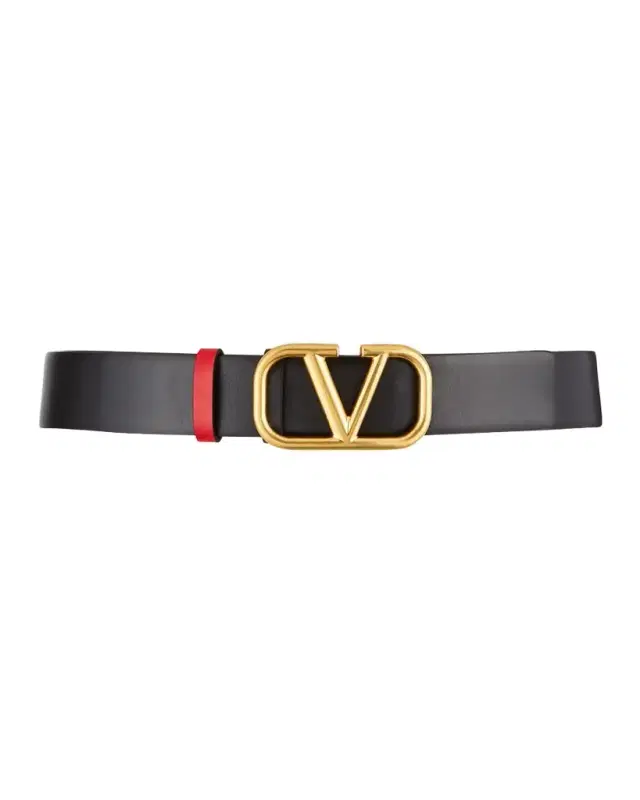 VLogo Reversible Leather Belt, 30mm