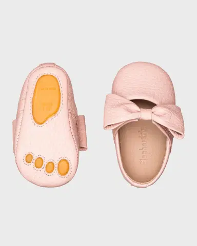 Elephantito Girl's Leather Ballet Flat w/ Bow, Baby | Thumbnail 2