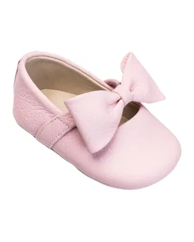 Elephantito Girl's Leather Ballet Flat w/ Bow, Baby | Thumbnail 1