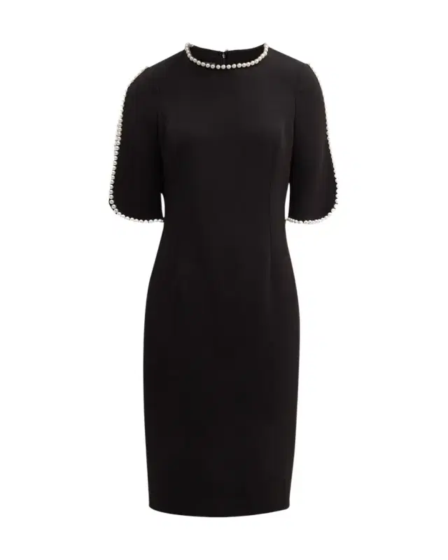 Rickie Freeman for Teri Jon Pearl Trimmed Sheath Dress