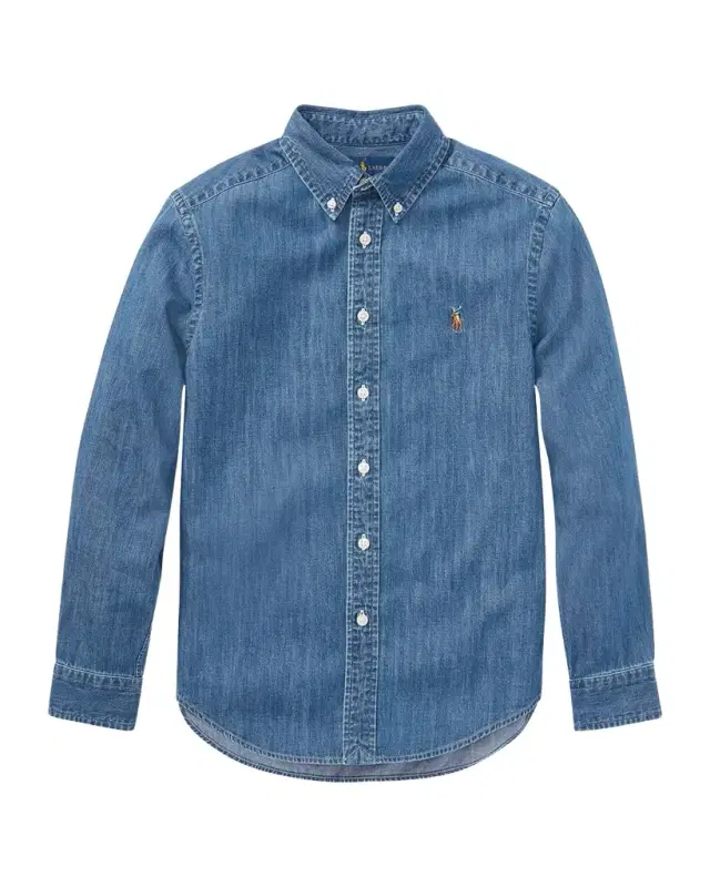 Boy 's Woven Chambray Shirt, Size S-XL