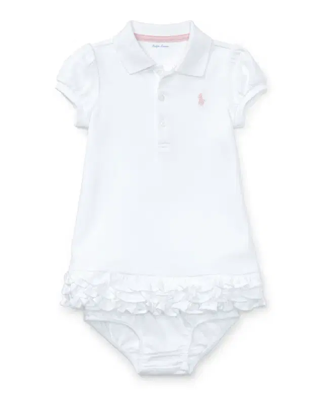 Polo Ralph Lauren Cupcake Ruffle Hem Polo Dress With Bloomers, Size 6M-18 M