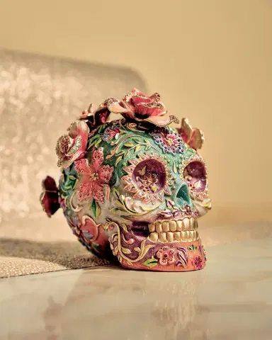 Jay Strongwater Catrina Skull with Roses | Thumbnail 3