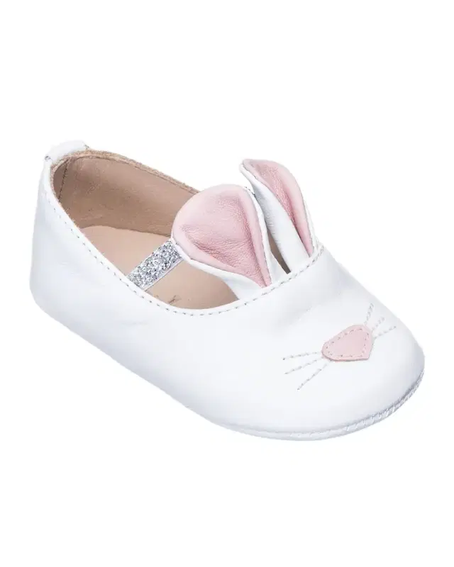 Elephantito Girls ' Leather Bunny Sleeper Ballet Flat, Infant/Toddler