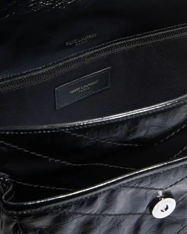 Saint Laurent Niki Medium Flap YSL Shoulder Bag in Crinkled Leather | Thumbnail 3 Saint Laurent Niki Medium Flap YSL Shoulder Bag in Crinkled Leather | Thumbnail 3