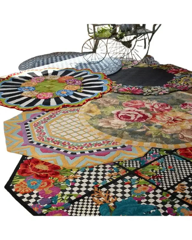 MacKenzie-Childs Royal Check Rug, 6 ' Round