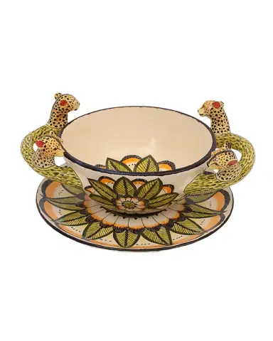 Ardmore Ceramic Art Cheetah Soup Bowl | Thumbnail 1