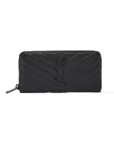 Saint Laurent YSL Monogram Large Zip Wallet in Grained Leather | Thumbnail 2