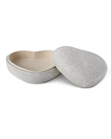 AERIN Dove Heart-Shaped Faux Shagreen Decorative Box | Thumbnail 2