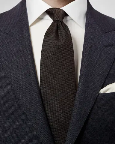 Eton Men's Textured Solid Silk Tie | Thumbnail 2 Eton Men's Textured Solid Silk Tie | Thumbnail 2