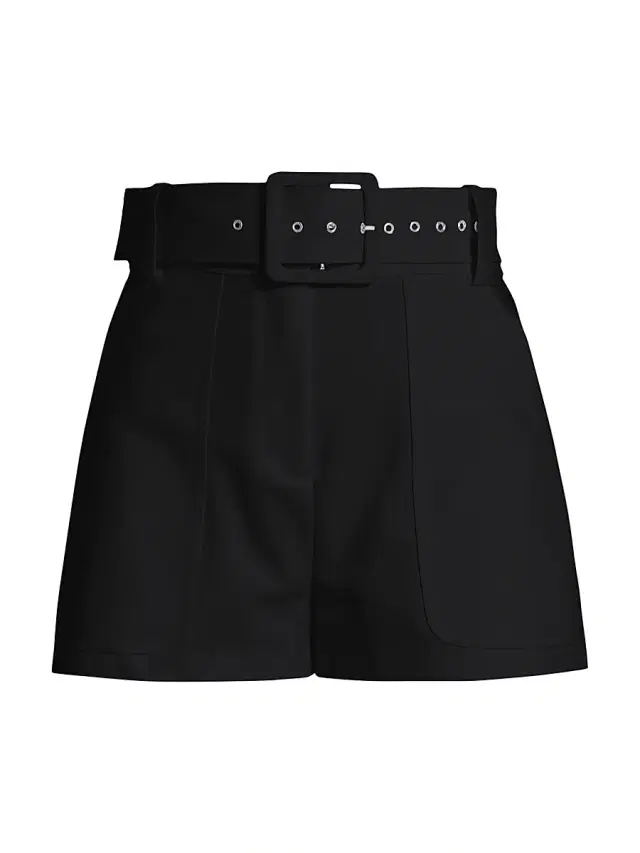 Ramy Brook Women's Kasey Belted High-Rise Shorts - Black