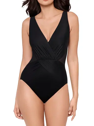 Miraclesuit Swim Women's Illusionists Ibiza Gathered Bodysuit - Black - Size 16 | Thumbnail 2
