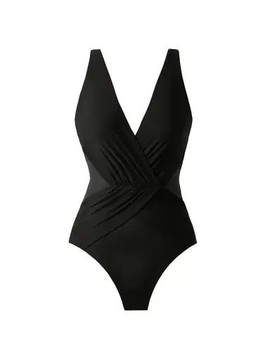 Miraclesuit Swim Women's Illusionists Ibiza Gathered Bodysuit - Black - Size 16 | Thumbnail 1