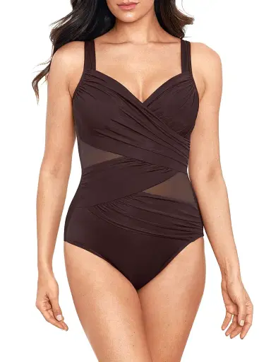 Miraclesuit Swim Women's Network Madero Ruched Criss Cross One-Piece Swimsuit - Sumatra Brown - Size 12 | Thumbnail 3 Miraclesuit Swim Women's Network Madero Ruched Criss Cross One-Piece Swimsuit - Sumatra Brown - Size 12 | Thumbnail 3