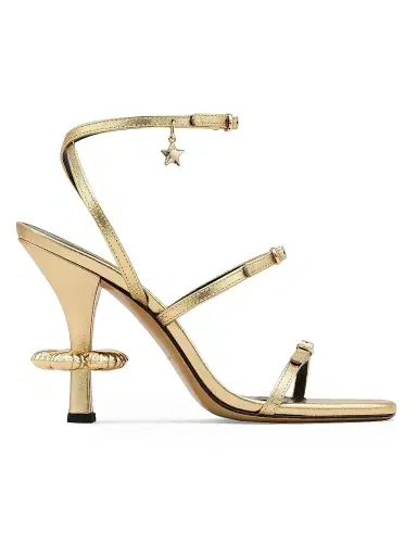 Marc Jacobs Women's The Daisy Heel 100MM Metallic Leather Sandals - Gold - Size 5 | Thumbnail 2 Marc Jacobs Women's The Daisy Heel 100MM Metallic Leather Sandals - Gold - Size 5 | Thumbnail 2