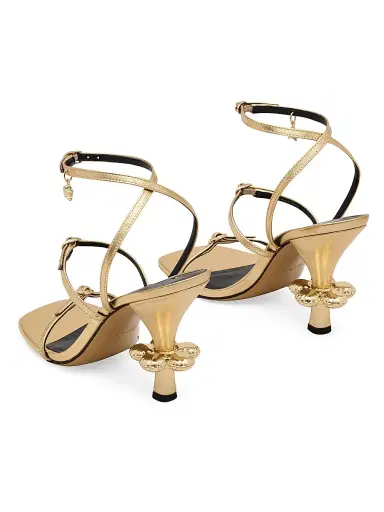Marc Jacobs Women's The Daisy Heel 100MM Metallic Leather Sandals - Gold - Size 5 | Thumbnail 3 Marc Jacobs Women's The Daisy Heel 100MM Metallic Leather Sandals - Gold - Size 5 | Thumbnail 3