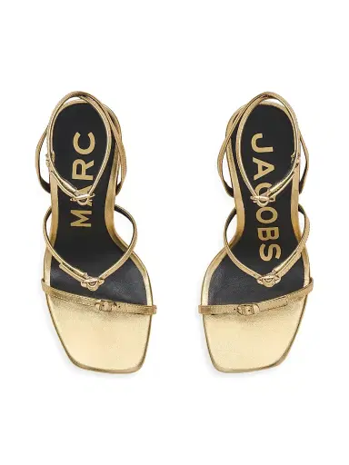 Marc Jacobs Women's The Daisy Heel 100MM Metallic Leather Sandals - Gold - Size 5 | Thumbnail 4 Marc Jacobs Women's The Daisy Heel 100MM Metallic Leather Sandals - Gold - Size 5 | Thumbnail 4
