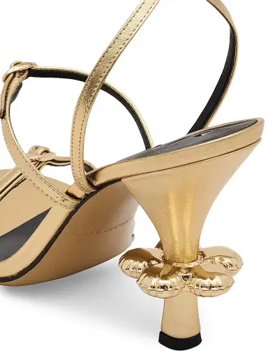 Marc Jacobs Women's The Daisy Heel 100MM Metallic Leather Sandals - Gold - Size 5 | Thumbnail 6 Marc Jacobs Women's The Daisy Heel 100MM Metallic Leather Sandals - Gold - Size 5 | Thumbnail 6