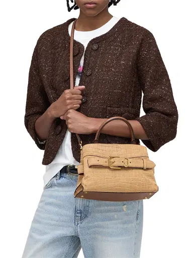 Marc Jacobs Women's The Dakota Small Croc Suede Satchel Bag - Sahara | Thumbnail 2