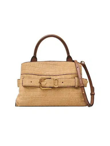Marc Jacobs Women's The Dakota Small Croc Suede Satchel Bag - Sahara | Thumbnail 1