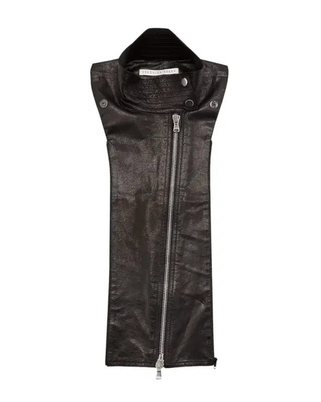 Veronica Beard Lamb Leather Moto Dickey