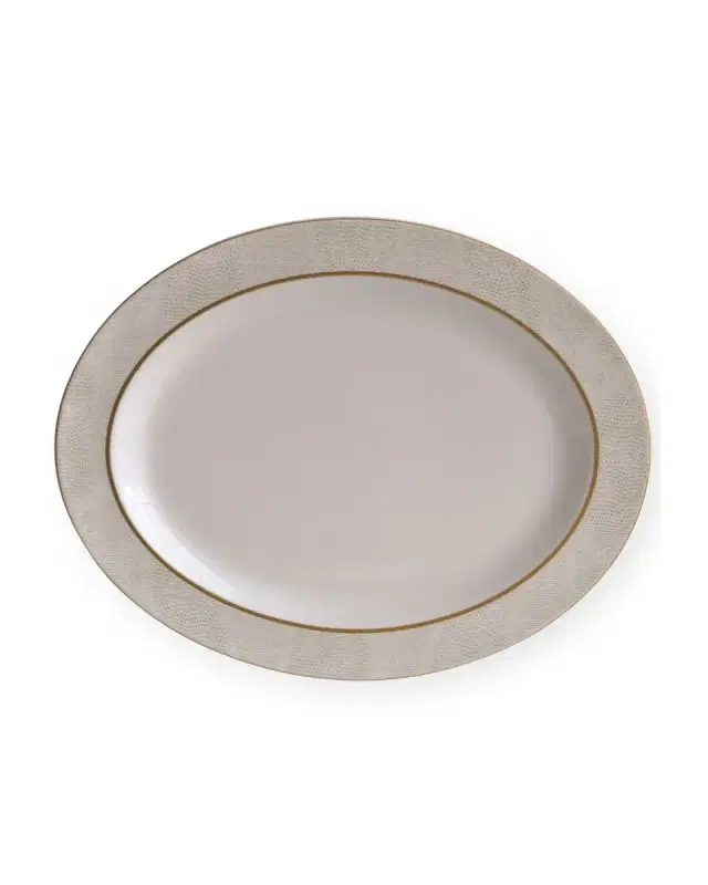 Bernardaud Sauvage White Oval Platter, 15"