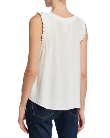 Cinq a Sept Tous Les Jours Lenore Crewneck Sleeveless Silk Top | Thumbnail 2