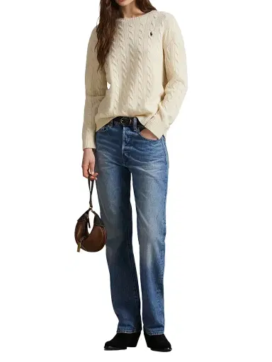 Polo Ralph Lauren Women's Cable-Knit Wool-Cashmere Crewneck Sweater | Thumbnail 2 Polo Ralph Lauren Women's Cable-Knit Wool-Cashmere Crewneck Sweater | Thumbnail 2