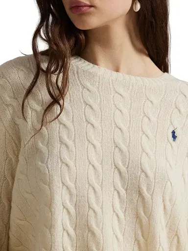 Polo Ralph Lauren Women's Cable-Knit Wool-Cashmere Crewneck Sweater | Thumbnail 6 Polo Ralph Lauren Women's Cable-Knit Wool-Cashmere Crewneck Sweater | Thumbnail 6