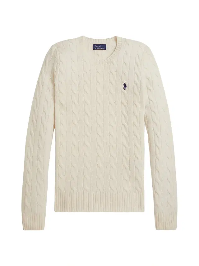 Polo Ralph Lauren Women's Cable-Knit Wool-Cashmere Crewneck Sweater - Authentic Cream