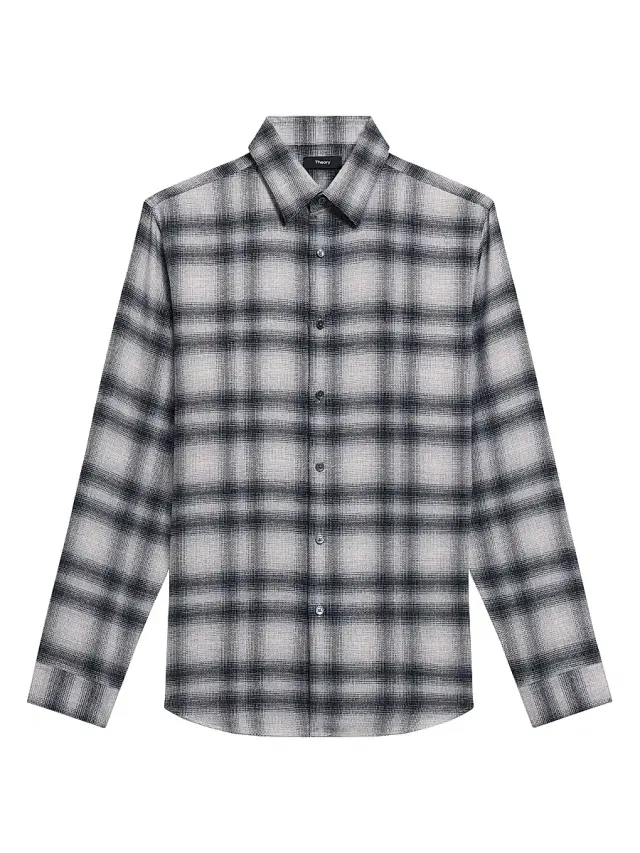 Theory Men's Irving Shadow Plaid Flannel Shirt - Vapor Melange