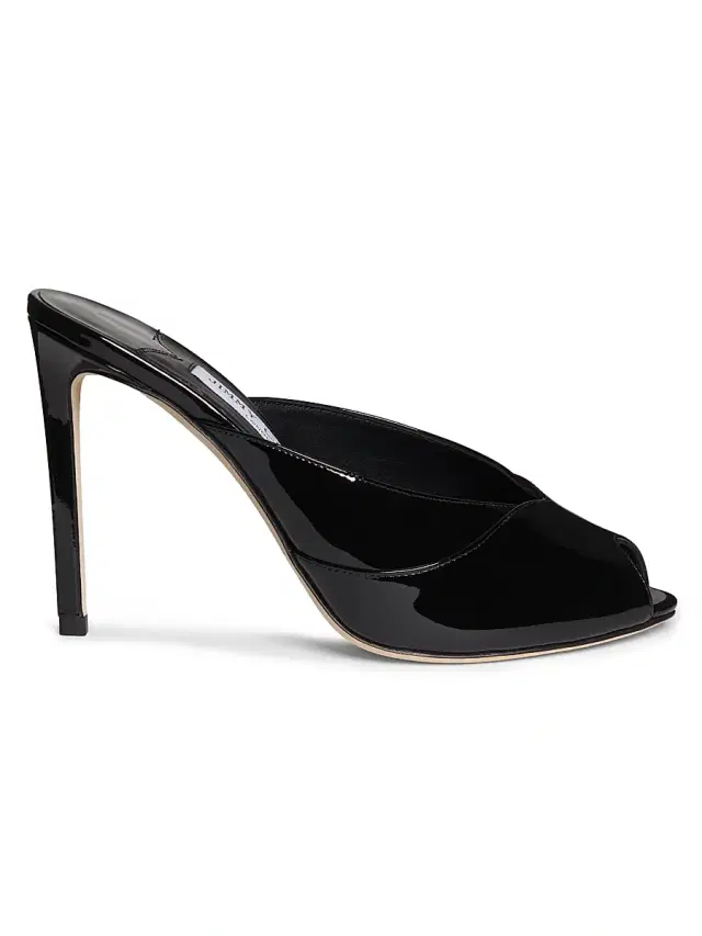 Jimmy Choo Women's Brigitte 100MM Patent Leather Mules - Black