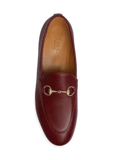 Gucci Women's Jordaan Horsebit Leather Loafers - Rosso Ancora - Size 5 | Thumbnail 4