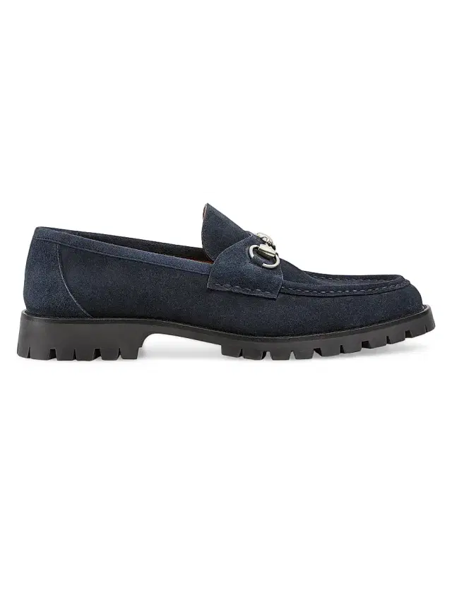 Gucci Men's Sylke Suede Loafers - Blue