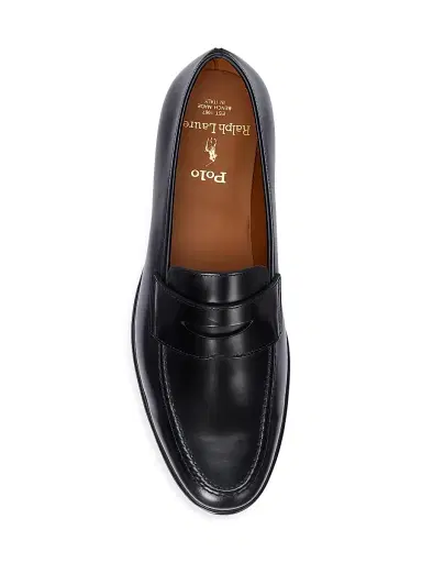 Polo Ralph Lauren Men's Maestra Leather Penny Loafers - Black - Size 9.5 | Thumbnail 4
